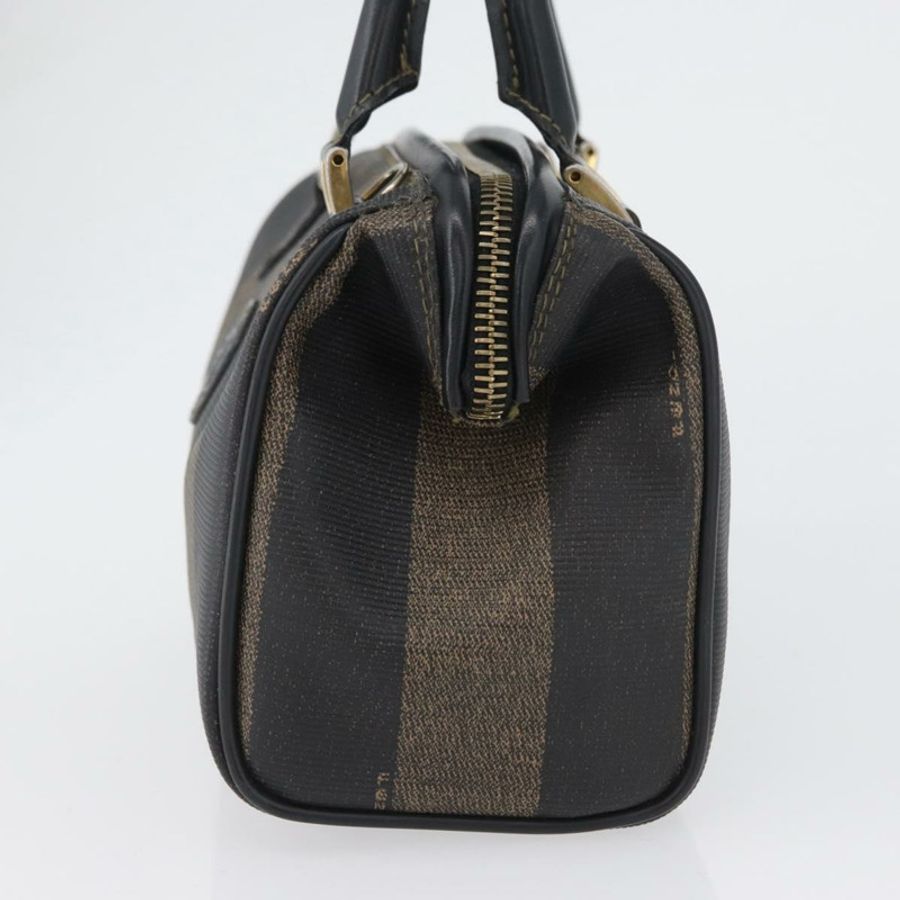 【日本直送】FENDI 胡桃色帆布迷你手提包 PVC 棕色黑色 正品 am10793V-2