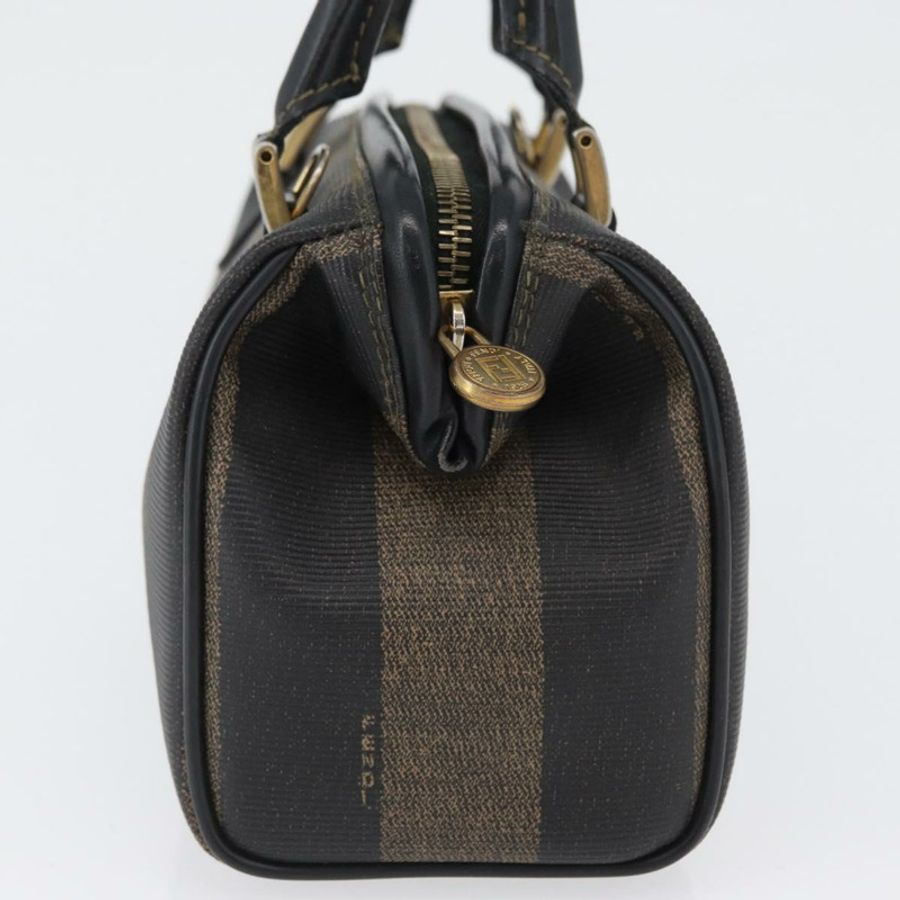 【日本直送】FENDI 胡桃色帆布迷你手提包 PVC 棕色黑色 正品 am10793V-3