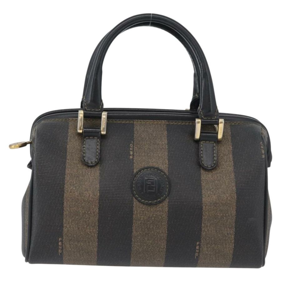 【日本直送】FENDI 胡桃色帆布迷你手提包 PVC 棕色黑色 正品 am10793V-12
