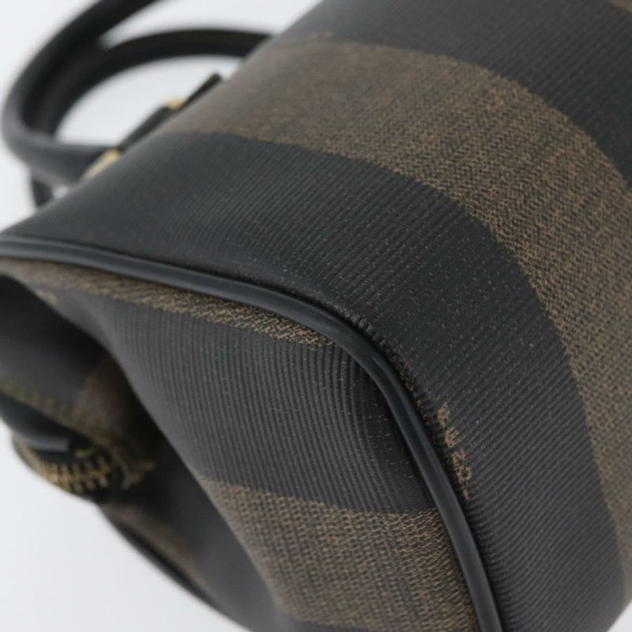 【日本直送】FENDI 胡桃色帆布迷你手提包 PVC 棕色黑色 正品 am10793V-14