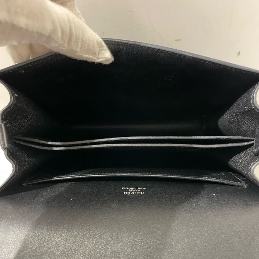 Hermes Roulis mini豬鼻子19 cm黑色銀扣 D刻 ec皮-7