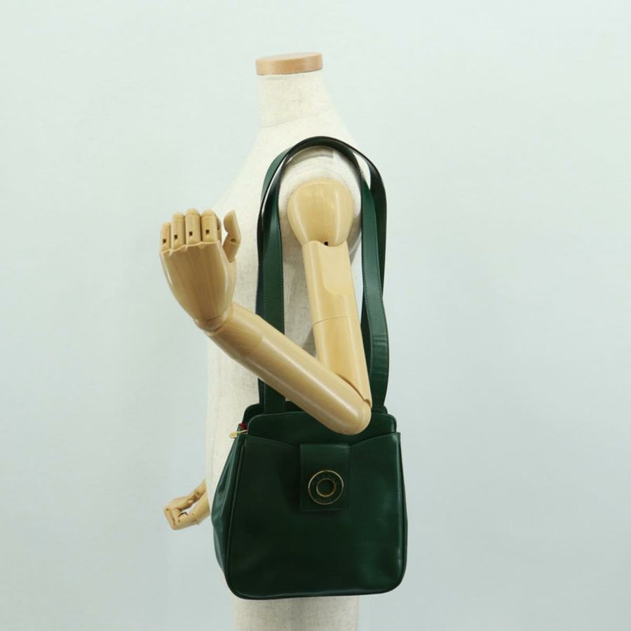 【日本直送】CELINE 圓背包,皮革,綠/金,正品編號 170954A-23