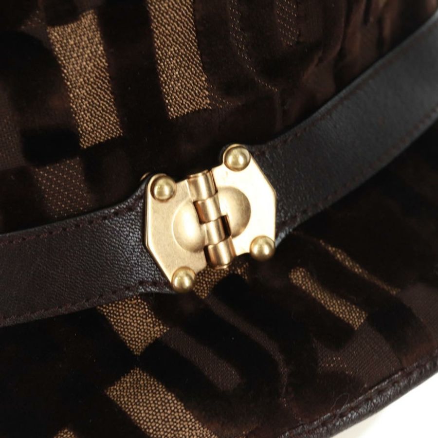 【日本直送】Miu Miu 天鵝絨漁夫帽 M 棕色 Auth 158573M-4