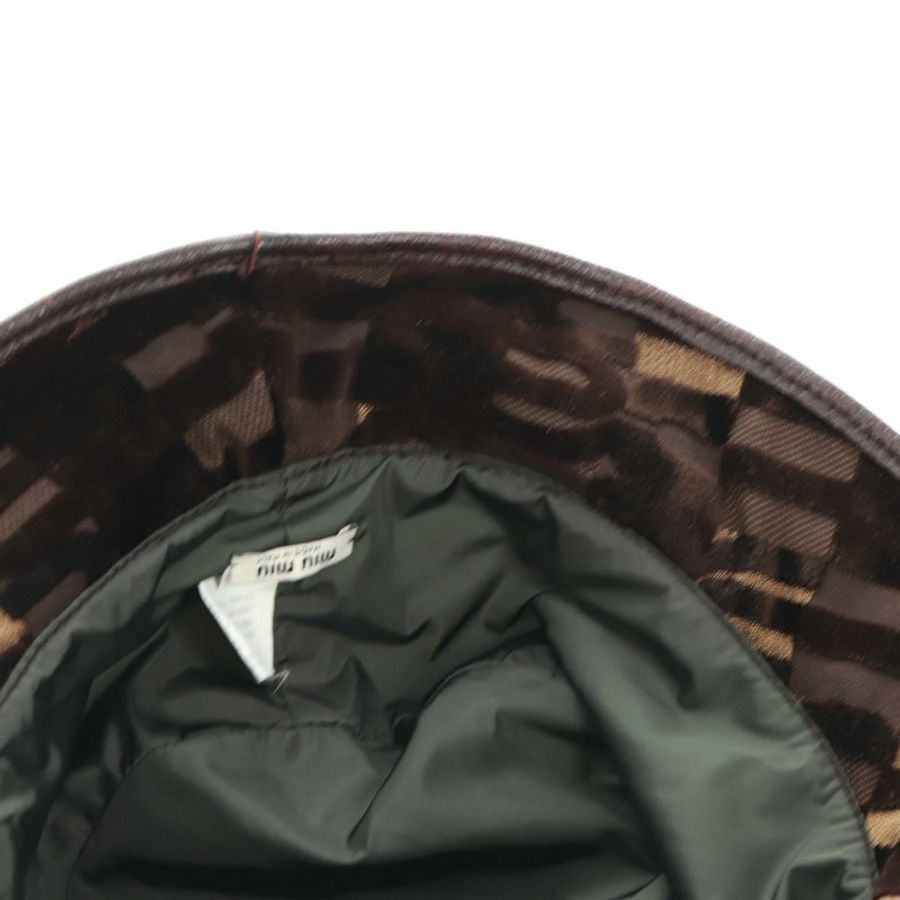 【日本直送】Miu Miu 天鵝絨漁夫帽 M 棕色 Auth 158573M-15
