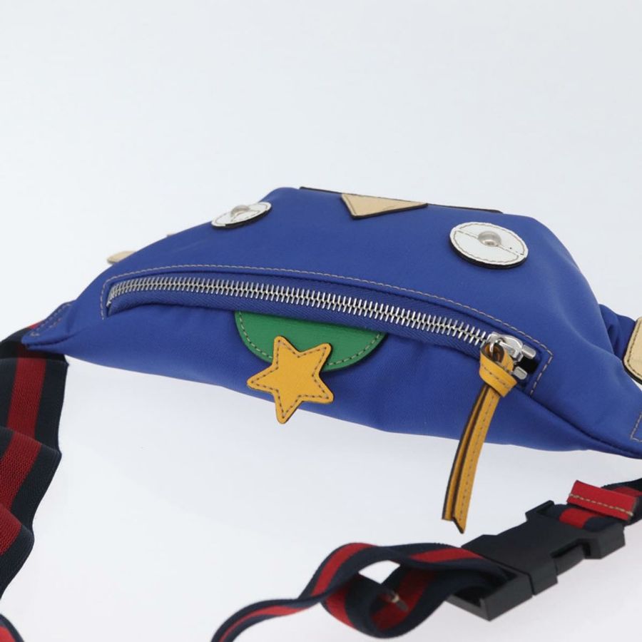 【日本直送】GUCCI 兒童腰包 尼龍 藍色 銀色 550771 正品 166242M-5