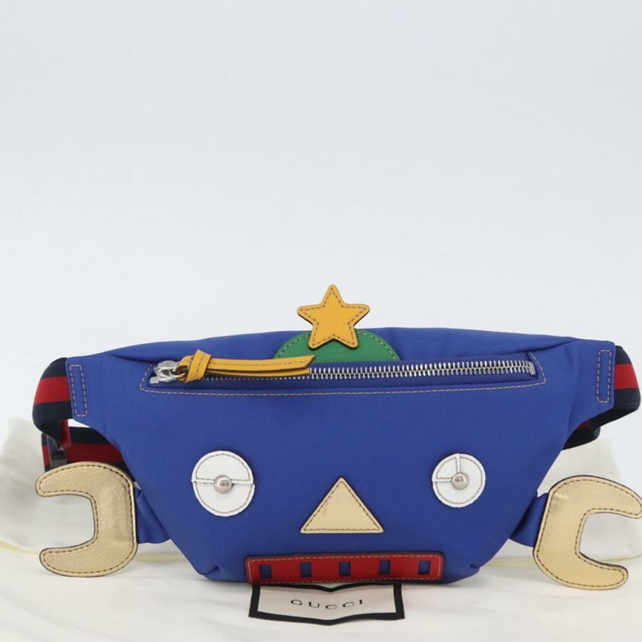 【日本直送】GUCCI 兒童腰包 尼龍 藍色 銀色 550771 正品 166242M-11
