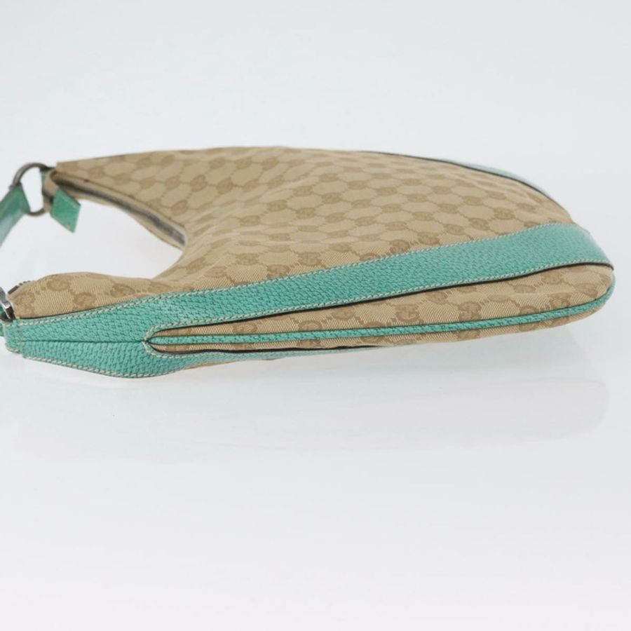 【日本直送】GUCCI GG帆布肩背包 米色 薄荷綠 銀色 124357 正品 BA11129-3