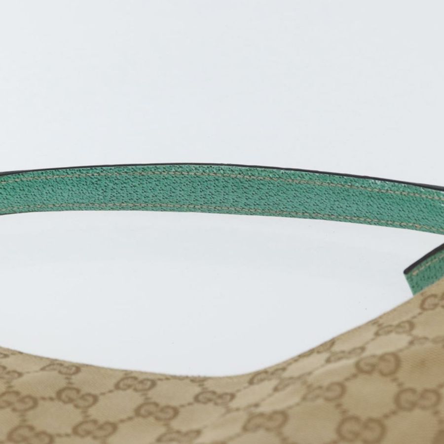 【日本直送】GUCCI GG帆布肩背包 米色 薄荷綠 銀色 124357 正品 BA11129-7