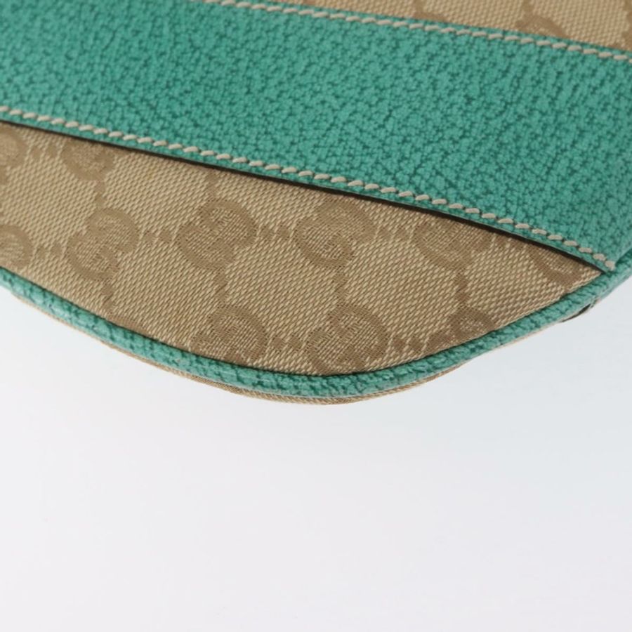 【日本直送】GUCCI GG帆布肩背包 米色 薄荷綠 銀色 124357 正品 BA11129-14