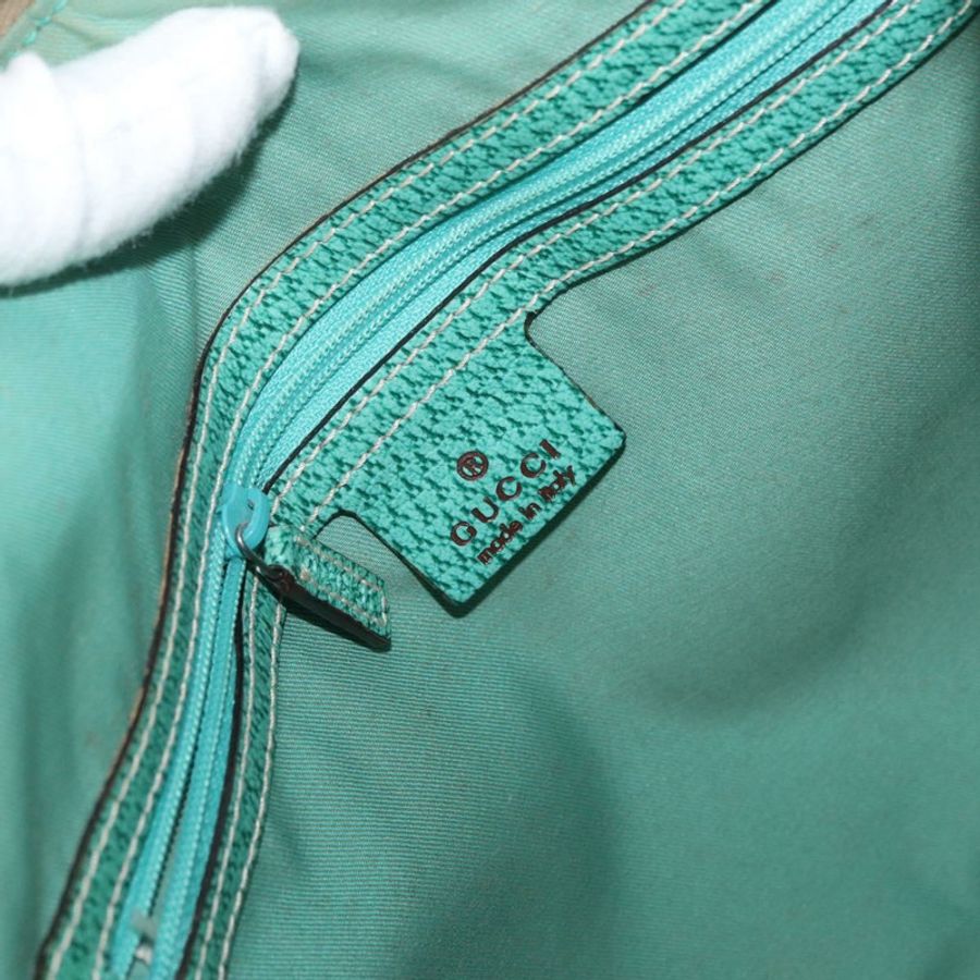 【日本直送】GUCCI GG帆布肩背包 米色 薄荷綠 銀色 124357 正品 BA11129-16