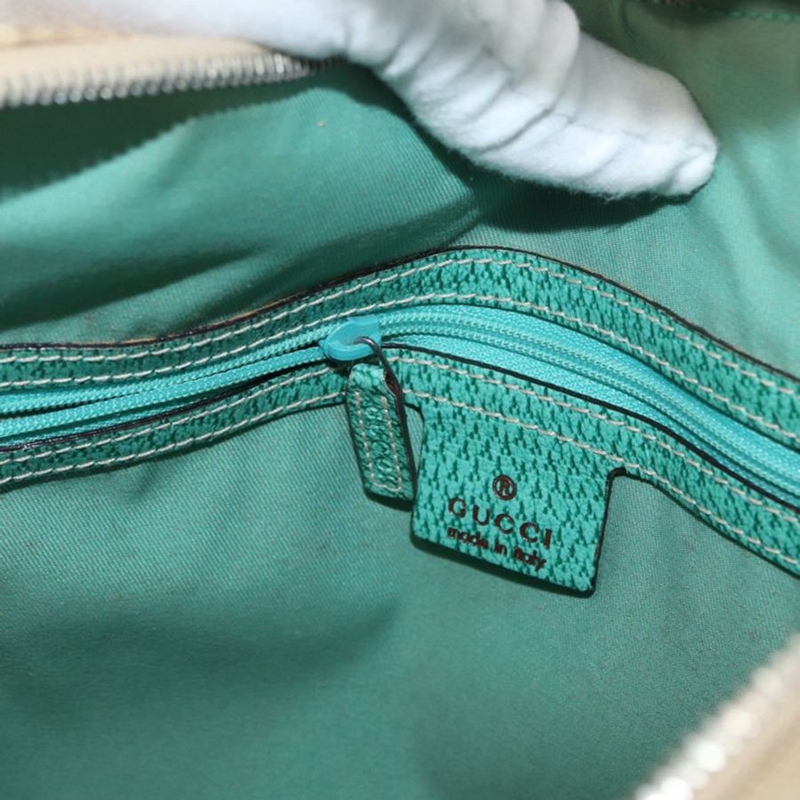 【日本直送】GUCCI GG帆布肩背包 米色 薄荷綠 銀色 124357 正品 BA11129-19