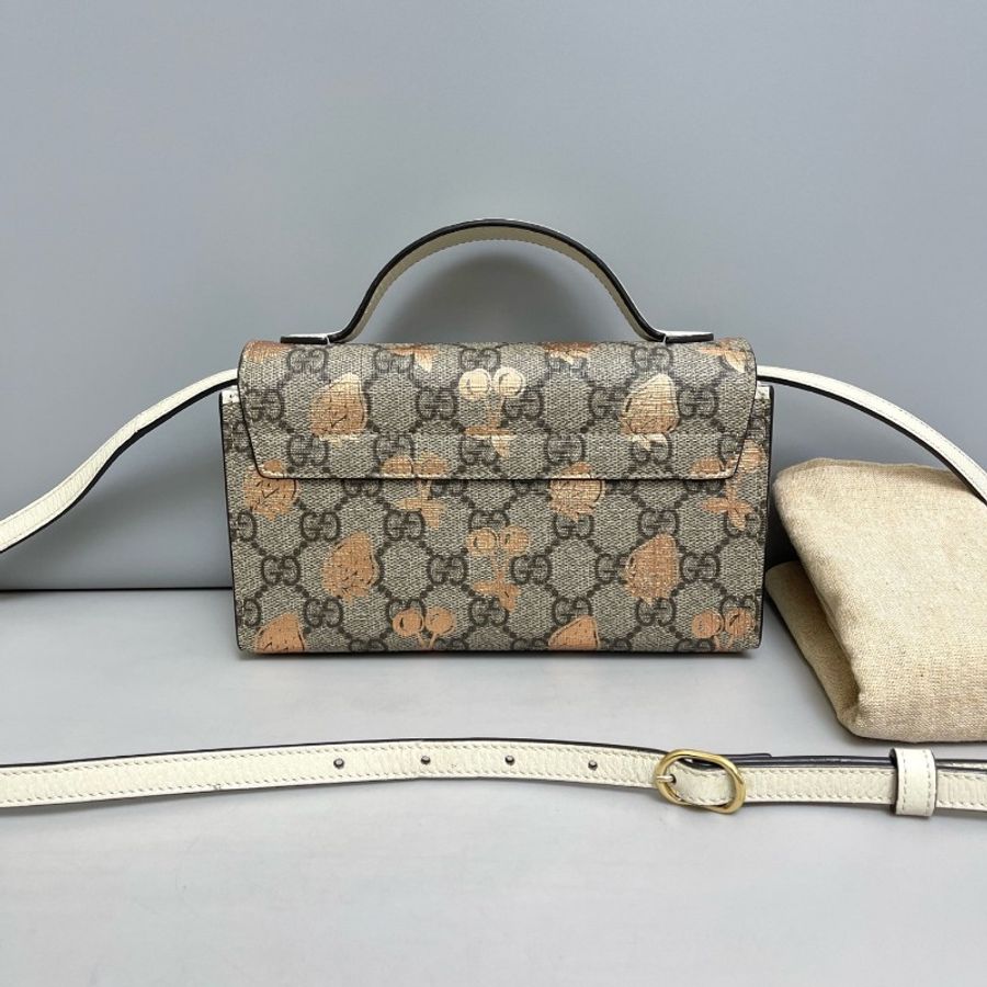 Gucci Padlock迷你老花草莓燙金月光寶盒-1