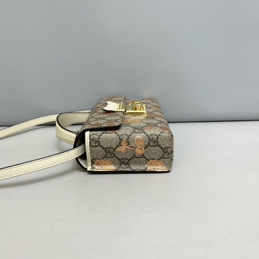 Gucci Padlock迷你老花草莓燙金月光寶盒-6