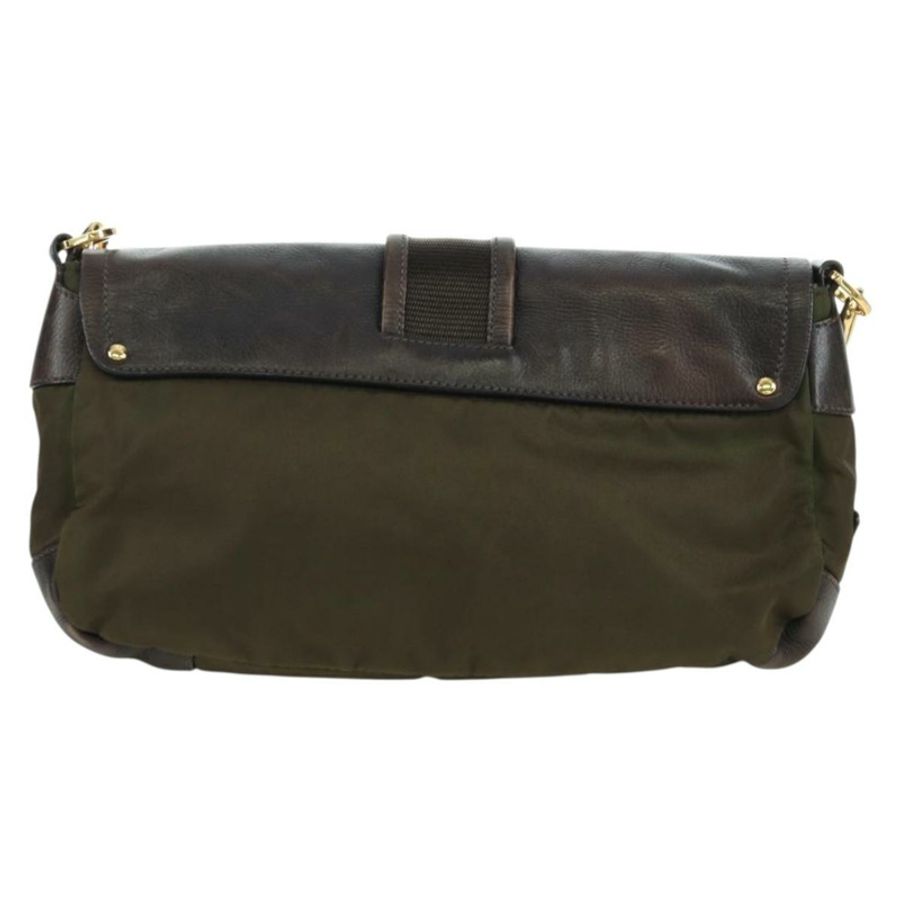 【日本直送】PRADA 尼龍皮革肩包 卡其色 金色 正品 ARZ154V-1