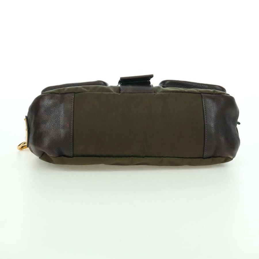 【日本直送】PRADA 尼龍皮革肩包 卡其色 金色 正品 ARZ154V-4