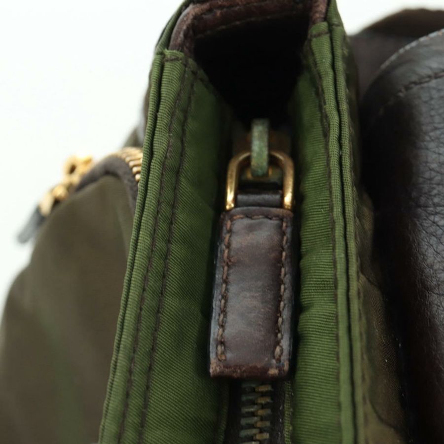 【日本直送】PRADA 尼龍皮革肩包 卡其色 金色 正品 ARZ154V-21
