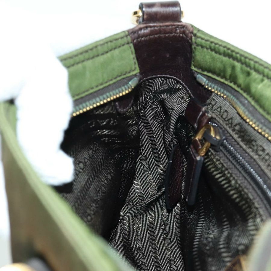 【日本直送】PRADA 尼龍皮革肩包 卡其色 金色 正品 ARZ154V-24