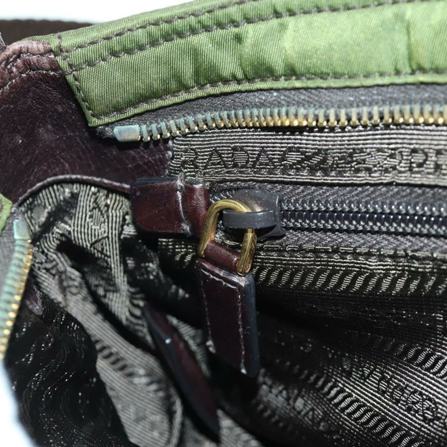 【日本直送】PRADA 尼龍皮革肩包 卡其色 金色 正品 ARZ154V-25