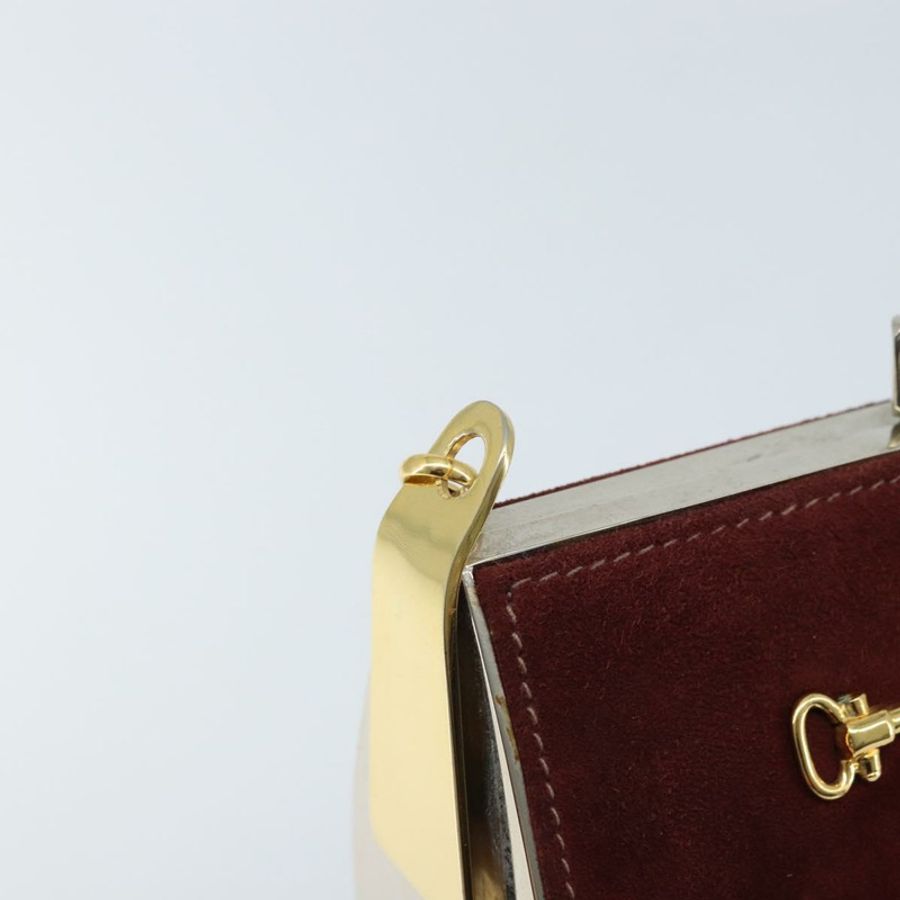 【日本直送】CELINE 馬銜扣鏈單肩包 麂皮 波爾多金 正品 ARZ301V-9