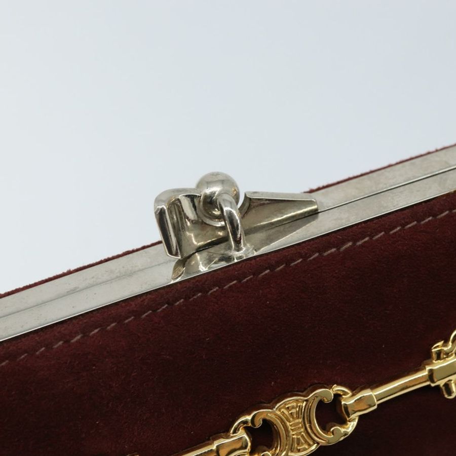 【日本直送】CELINE 馬銜扣鏈單肩包 麂皮 波爾多金 正品 ARZ301V-10