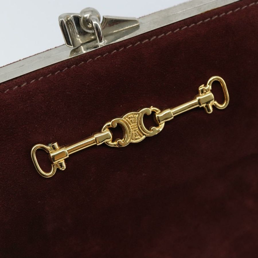 【日本直送】CELINE 馬銜扣鏈單肩包 麂皮 波爾多金 正品 ARZ301V-17