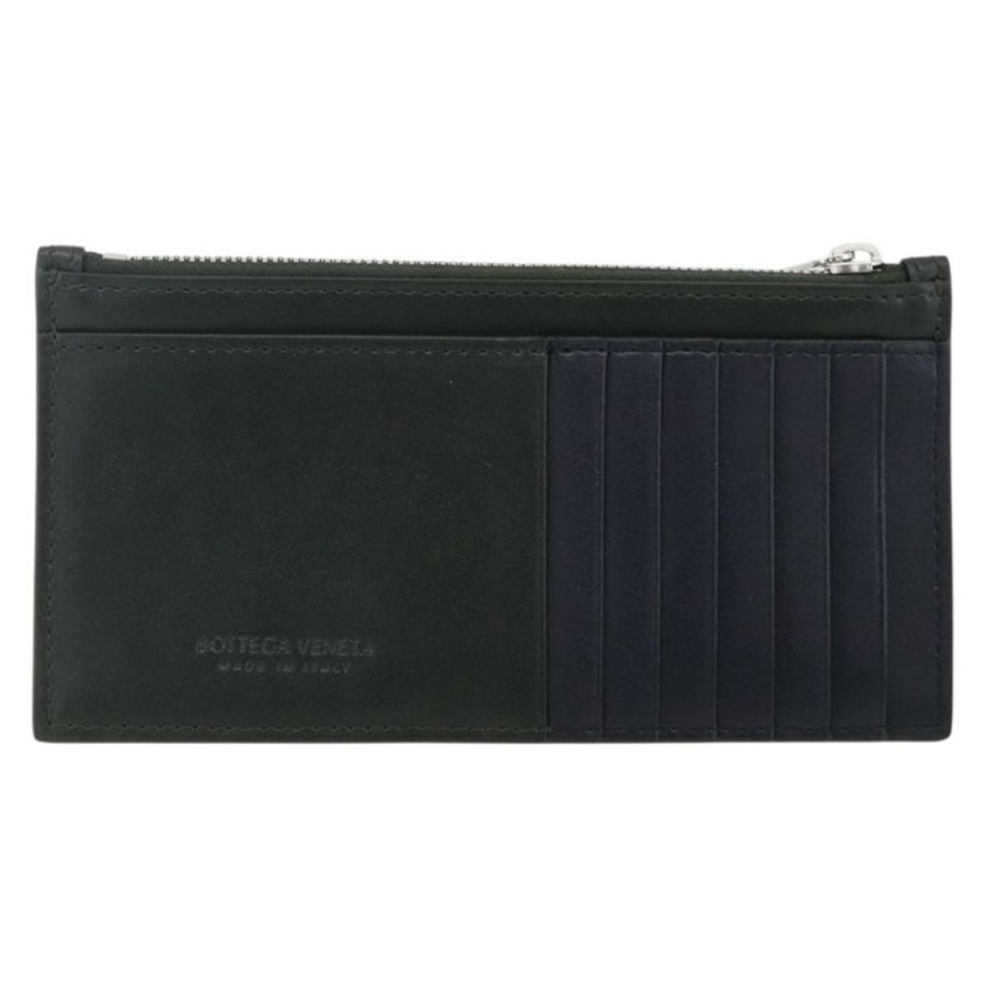 【日本直送】BOTTEGA VENETA MAXI INTRECCIATO 零皮夾 皮革 黑色 銀色 正品 BA11372V-1