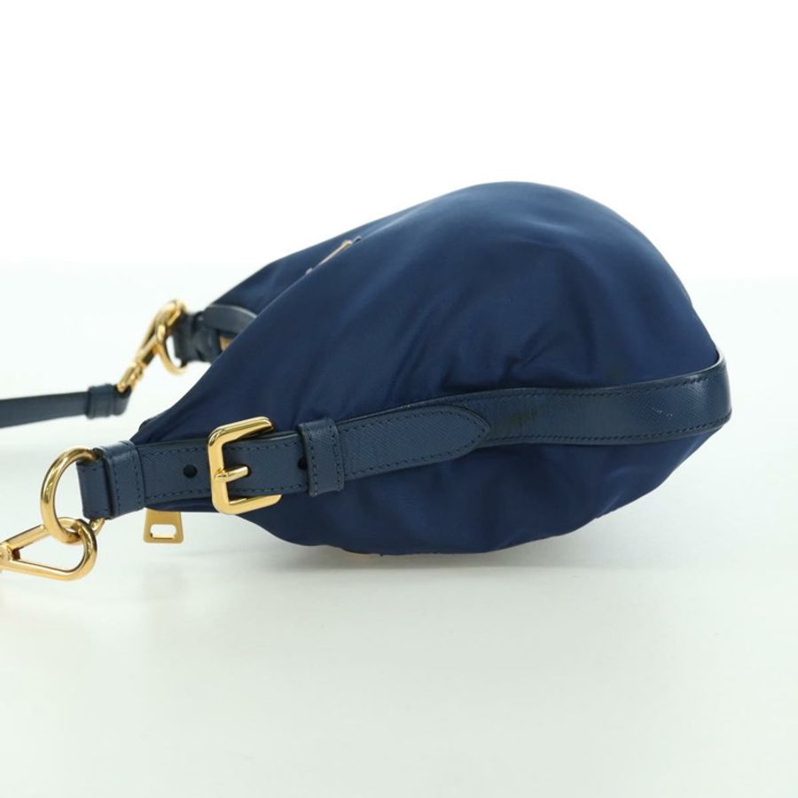 【日本直送】PRADA 尼龍皮革肩包 藍色金色 正品 ARZ849A-3