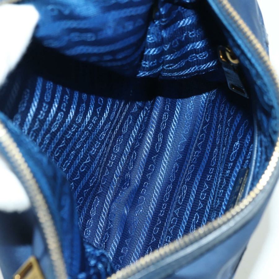 【日本直送】PRADA 尼龍皮革肩包 藍色金色 正品 ARZ849A-10
