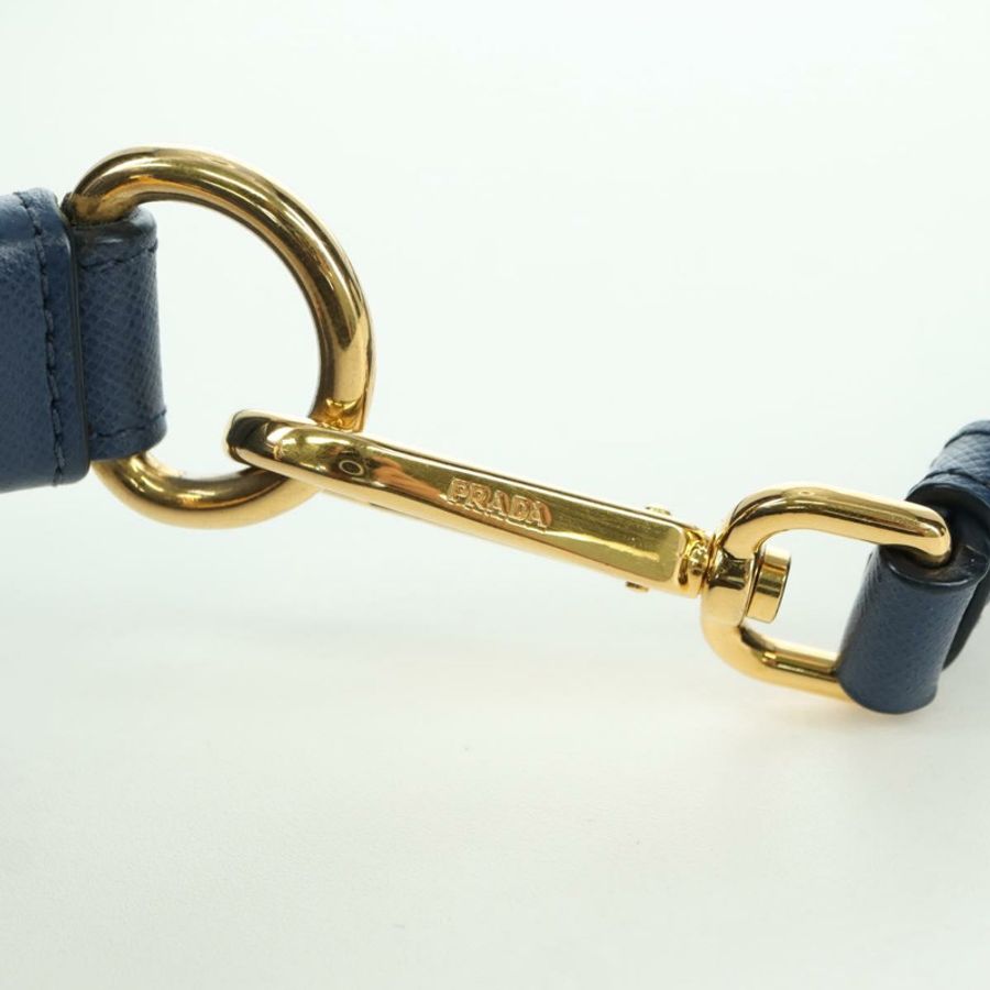 【日本直送】PRADA 尼龍皮革肩包 藍色金色 正品 ARZ849A-14