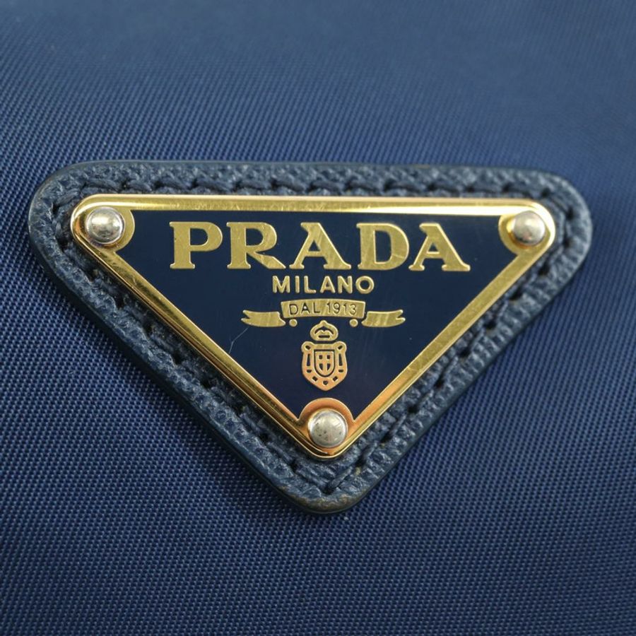 【日本直送】PRADA 尼龍皮革肩包 藍色金色 正品 ARZ849A-19