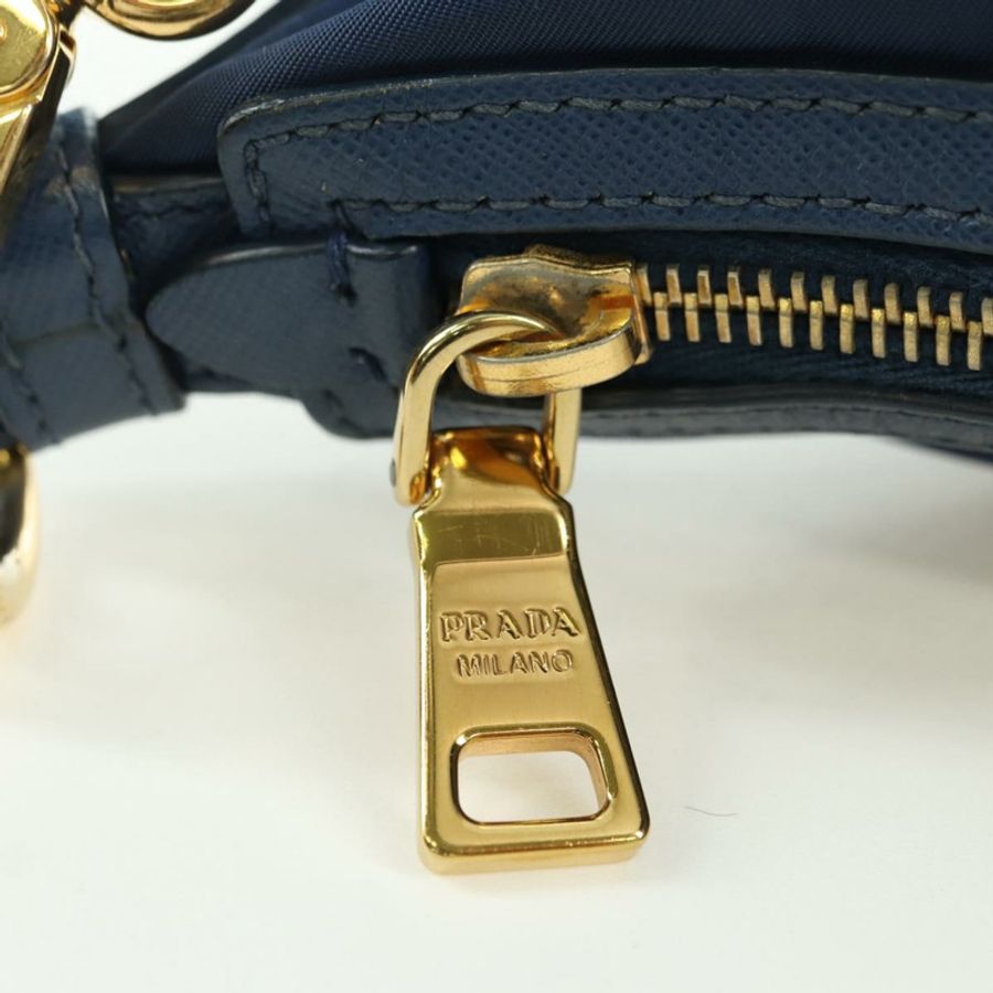 【日本直送】PRADA 尼龍皮革肩包 藍色金色 正品 ARZ849A-20