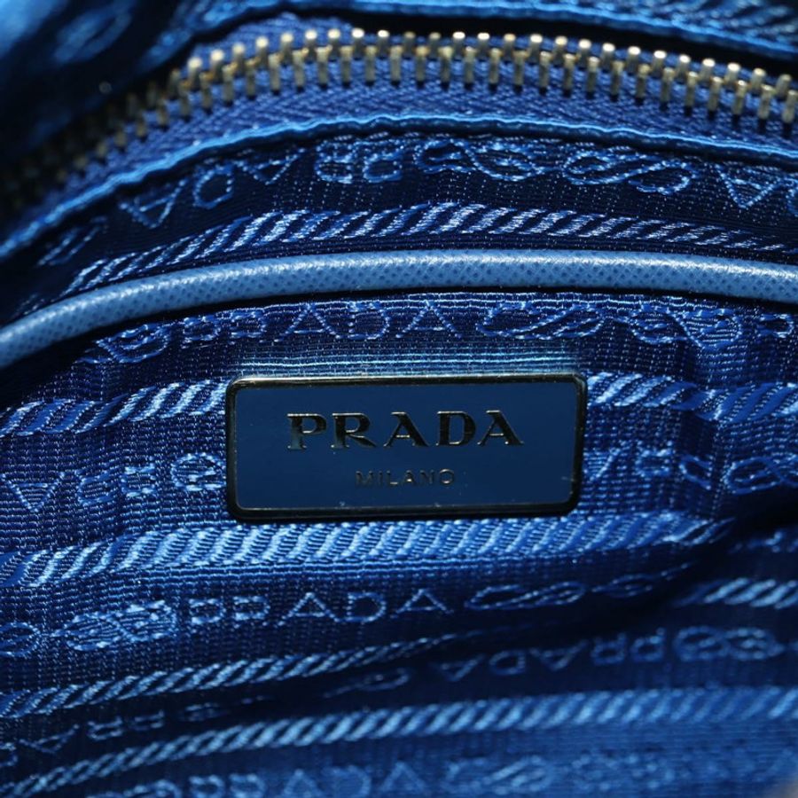 【日本直送】PRADA 尼龍皮革肩包 藍色金色 正品 ARZ849A-21