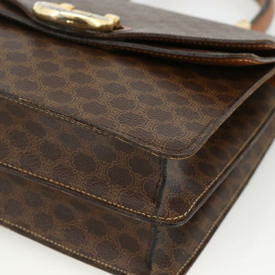 【日本直送】CELINE Macadam帆布手提包 PVC皮革 棕色 金色 正品 174191A-8