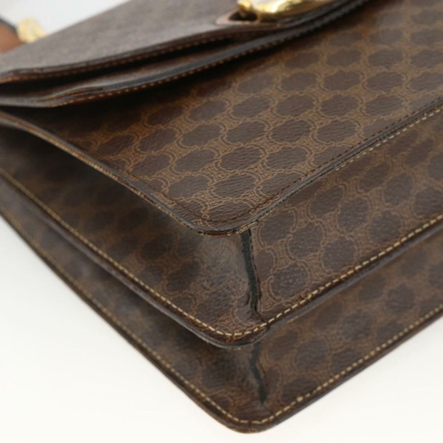 【日本直送】CELINE Macadam帆布手提包 PVC皮革 棕色 金色 正品 174191A-13