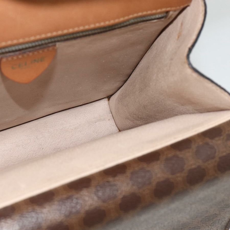 【日本直送】CELINE Macadam帆布手提包 PVC皮革 棕色 金色 正品 174191A-18