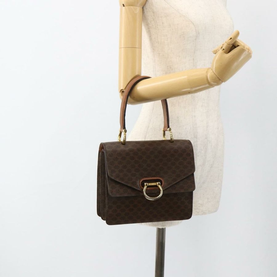 【日本直送】CELINE Macadam帆布手提包 PVC皮革 棕色 金色 正品 174191A-24
