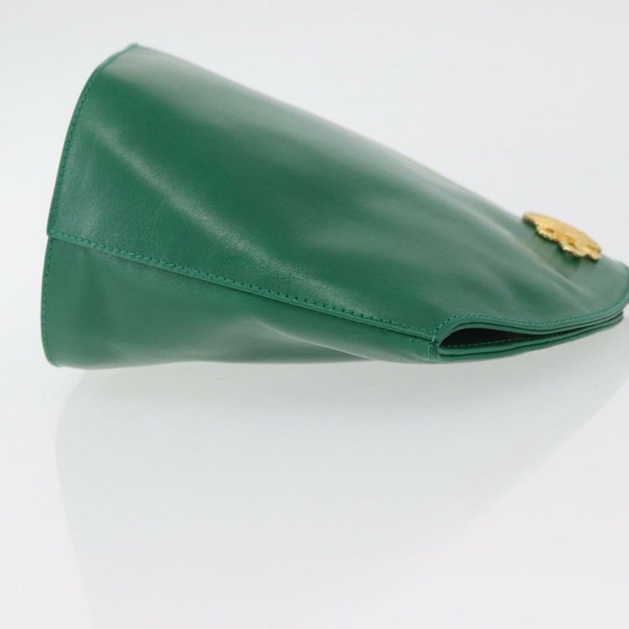【日本直送】Salvatore Ferragamo 皮革肩背包 綠色 金色 正品 167004A-2