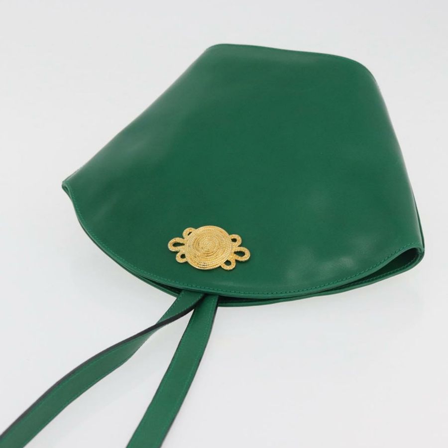 【日本直送】Salvatore Ferragamo 皮革肩背包 綠色 金色 正品 167004A-5