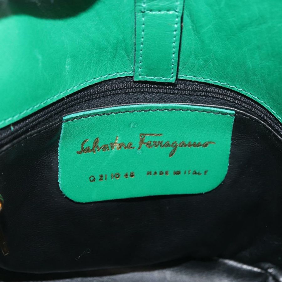 【日本直送】Salvatore Ferragamo 皮革肩背包 綠色 金色 正品 167004A-10