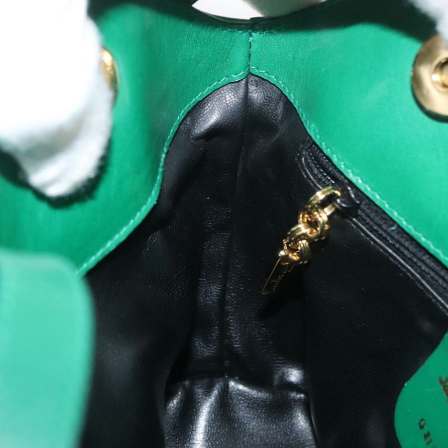 【日本直送】Salvatore Ferragamo 皮革肩背包 綠色 金色 正品 167004A-18