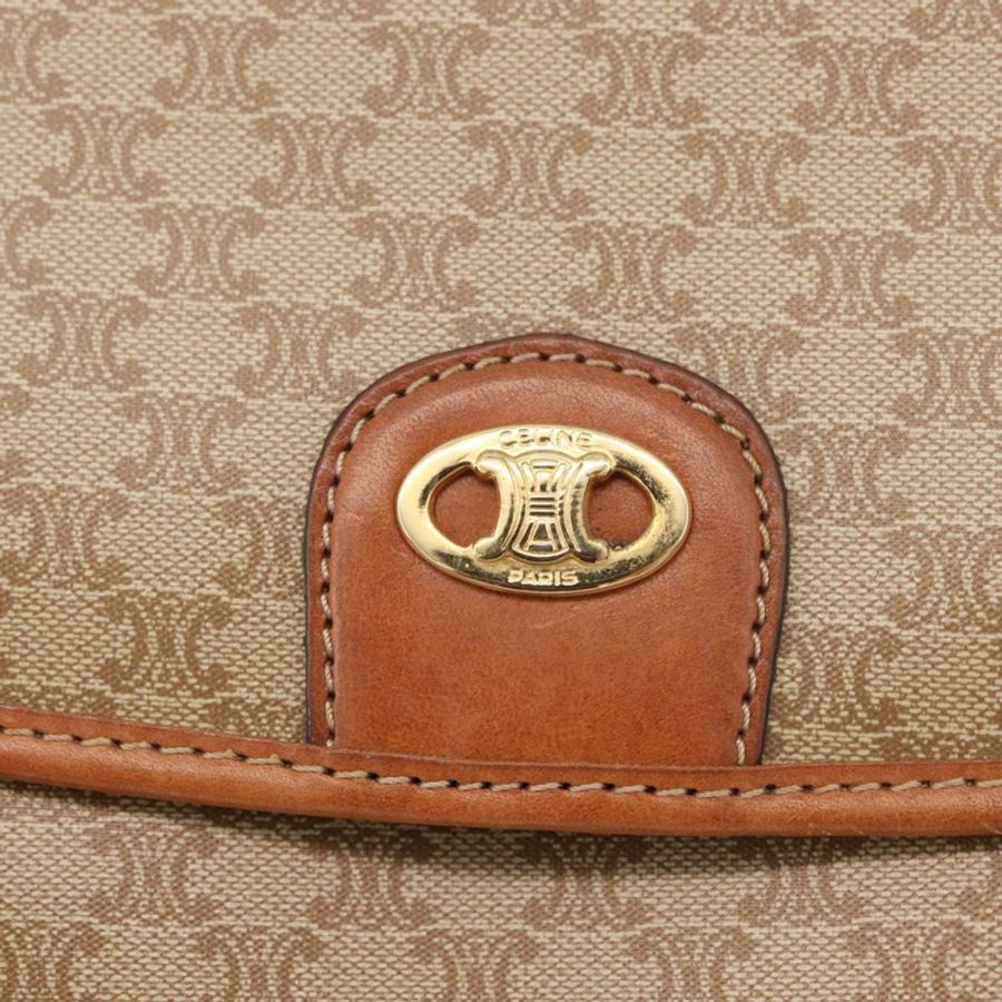 【日本直送】CELINE Macadam帆布手提包 PVC 米色 金色 正品 am11418A-16