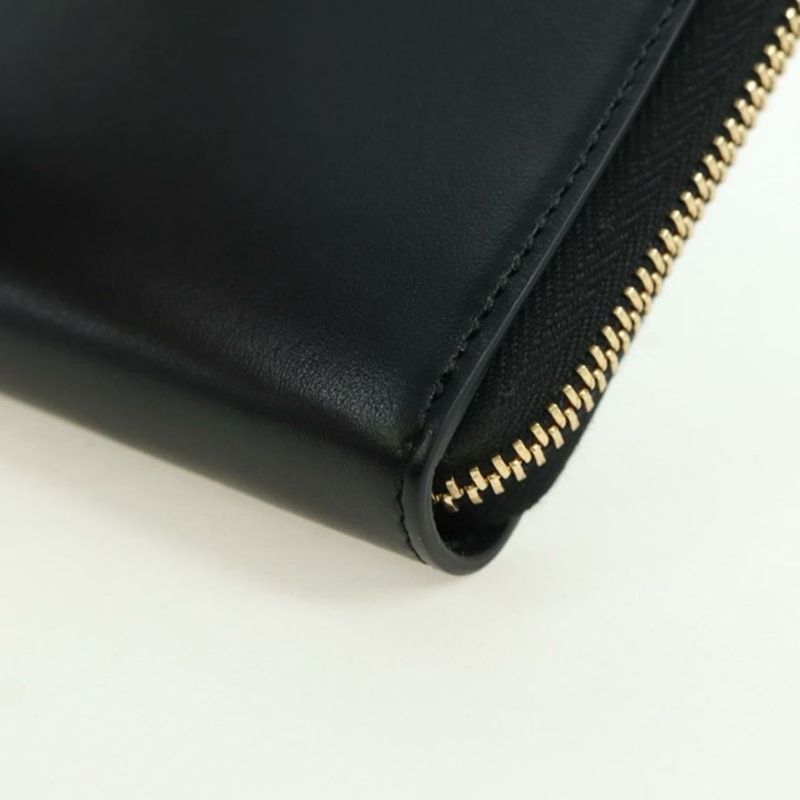 【日本直送】GUCCI L 型圓形長錢包,黑色金色皮革,貨號 573116,正品 am11415V-13