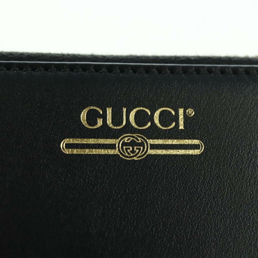 【日本直送】GUCCI L 型圓形長錢包,黑色金色皮革,貨號 573116,正品 am11415V-16
