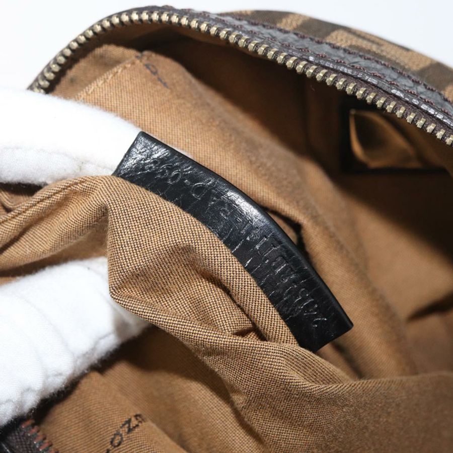 【日本直送】FENDI Zucca帆布單肩包 黑色棕色 正品 177159A-11