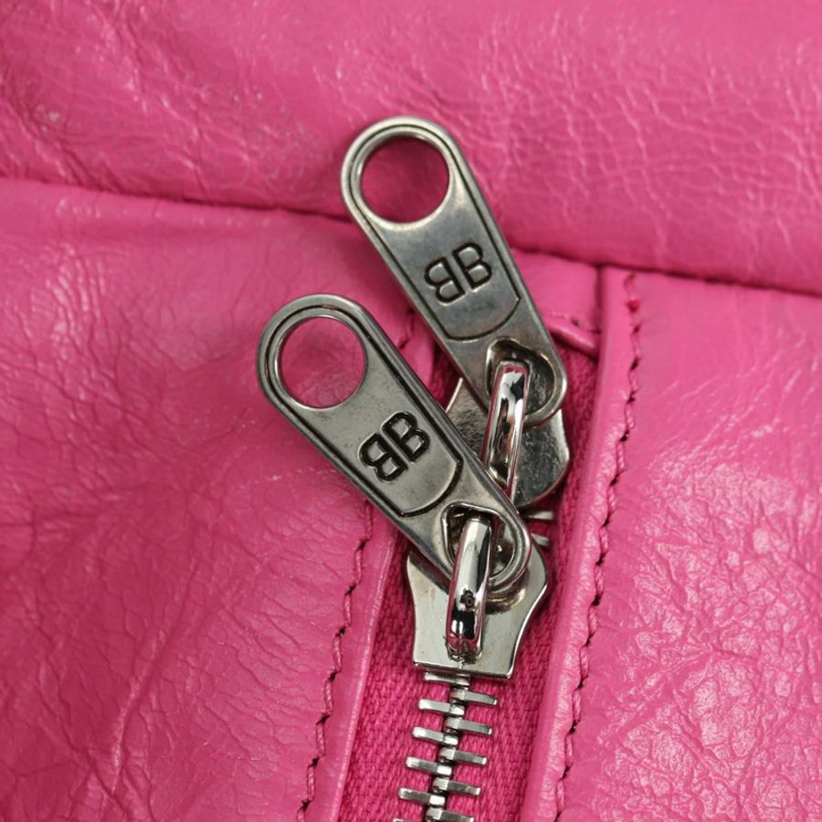 【日本直送】BALENCIAGA Super Busy 單肩包,皮革材質,粉紅色/銀色,貨號 762516,正品編號 177134SM-8