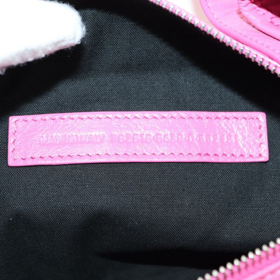 【日本直送】BALENCIAGA Super Busy 單肩包,皮革材質,粉紅色/銀色,貨號 762516,正品編號 177134SM-10