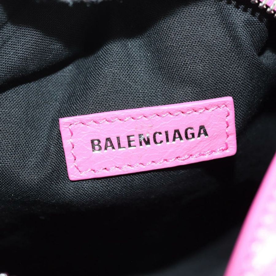 【日本直送】BALENCIAGA Super Busy 單肩包,皮革材質,粉紅色/銀色,貨號 762516,正品編號 177134SM-20