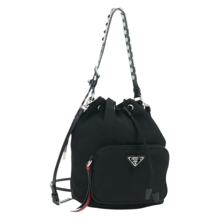 【日本直送】PRADA 尼龍雙肩包 黑色銀色 正品 175065SAM-0