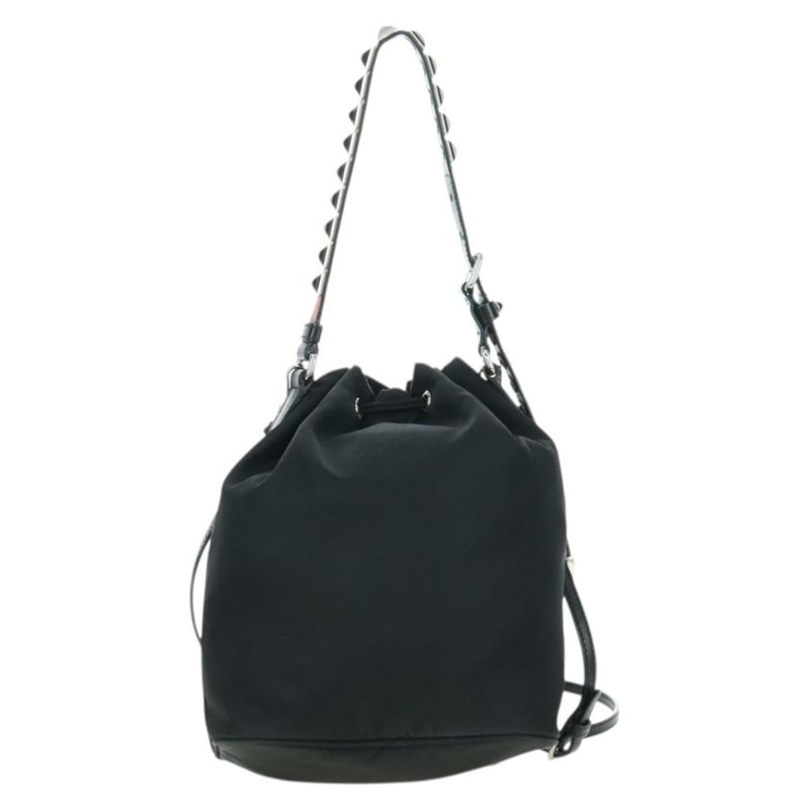 【日本直送】PRADA 尼龍雙肩包 黑色銀色 正品 175065SAM-1