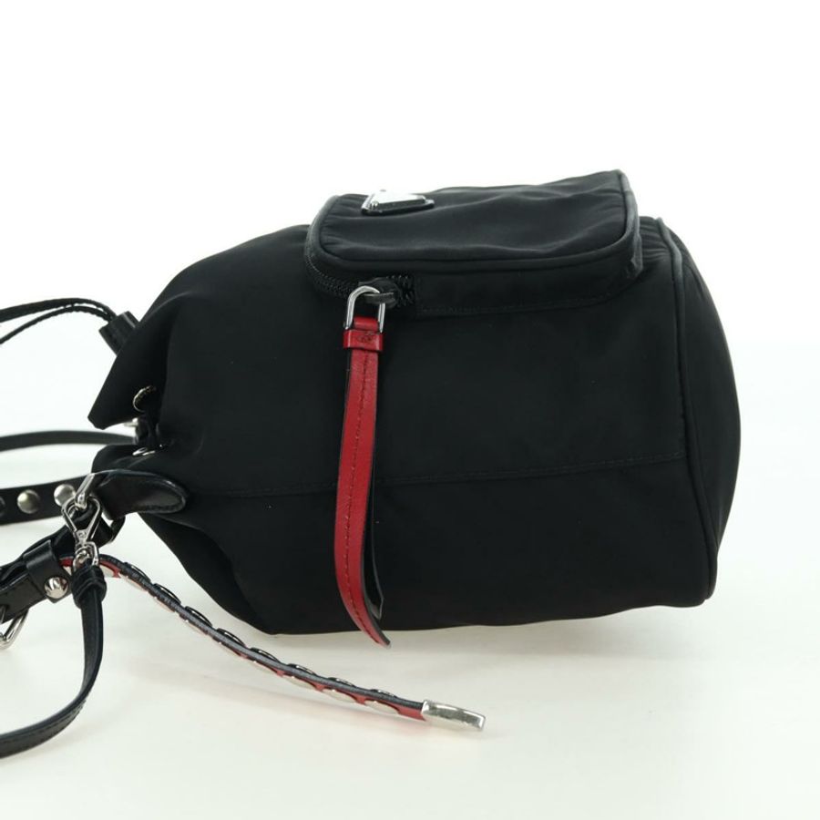 【日本直送】PRADA 尼龍雙肩包 黑色銀色 正品 175065SAM-2